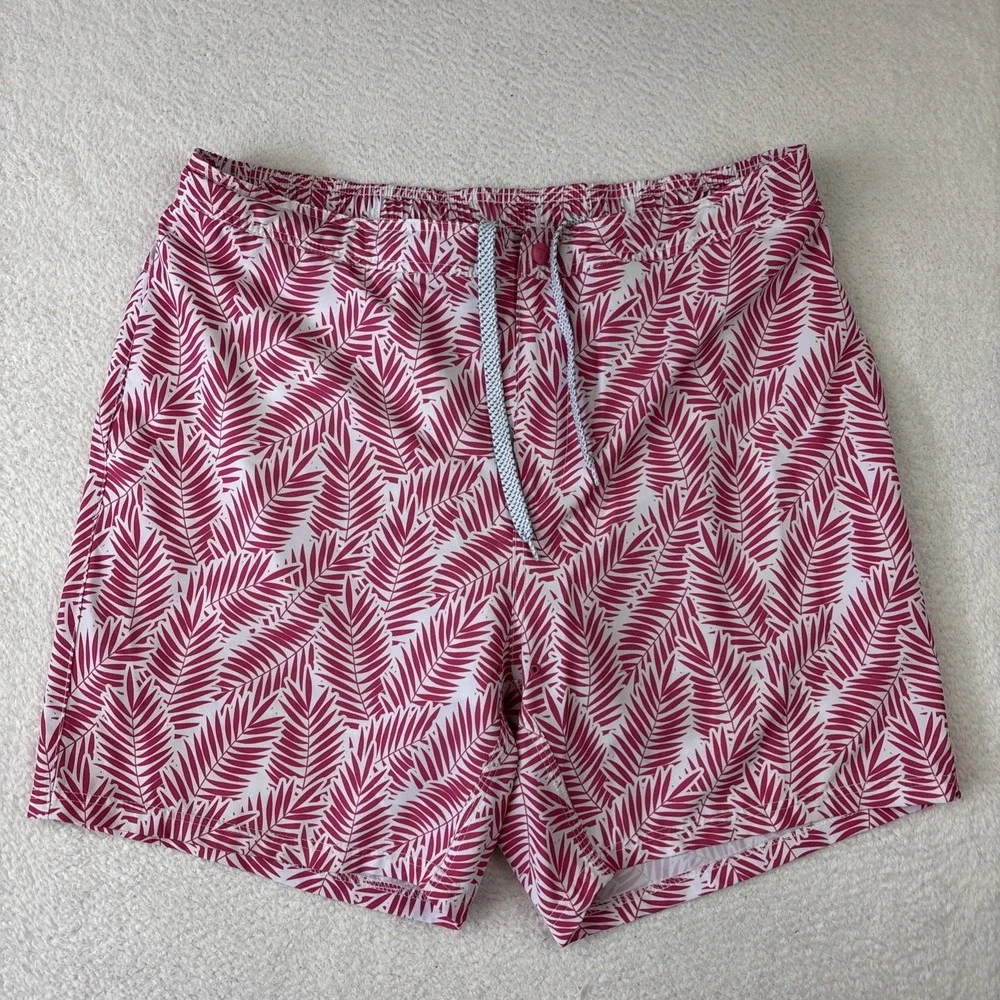 GENTEAL Mens Swim Shorts XL Pink Pattern Lined 7